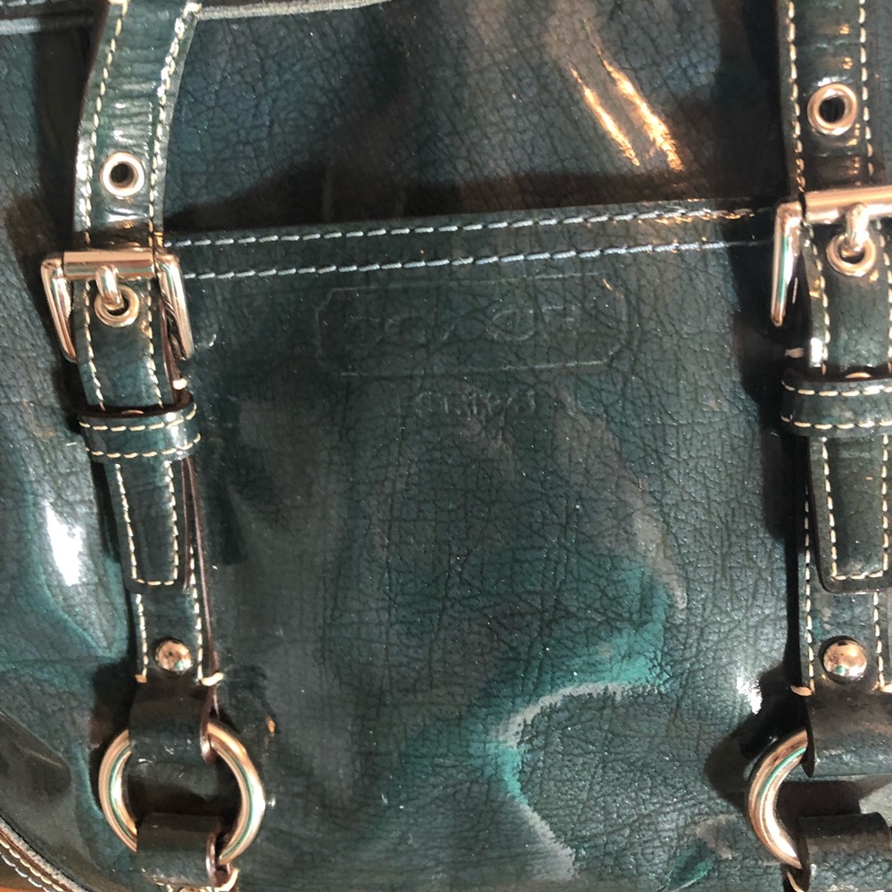 Authentic Coach Fall Teal Blue Green Bag Purse - Picture 3 of 5